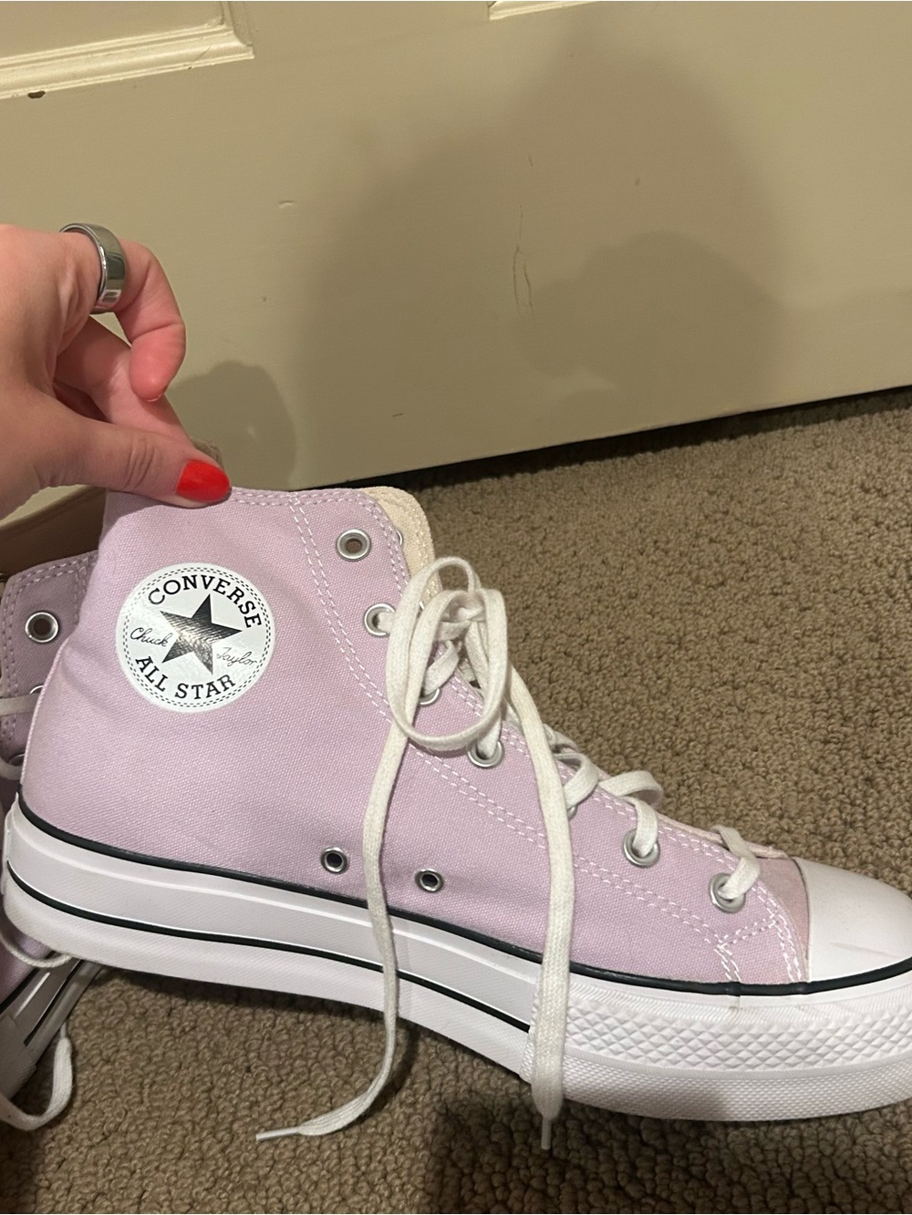 Converse Platform High-Top Sneakers in Lavender - Picture 8 of 13